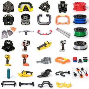 termoplastické komponenty elektrického náradia vyrobené vstrekovaním